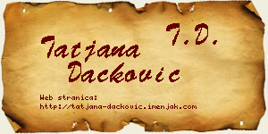 Tatjana Dačković vizit kartica